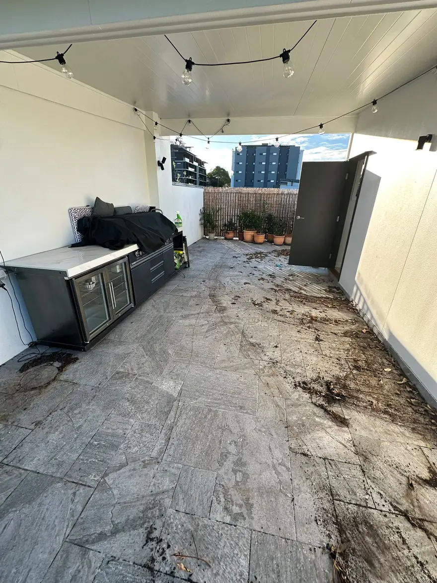 Floor and pavers cleaning before